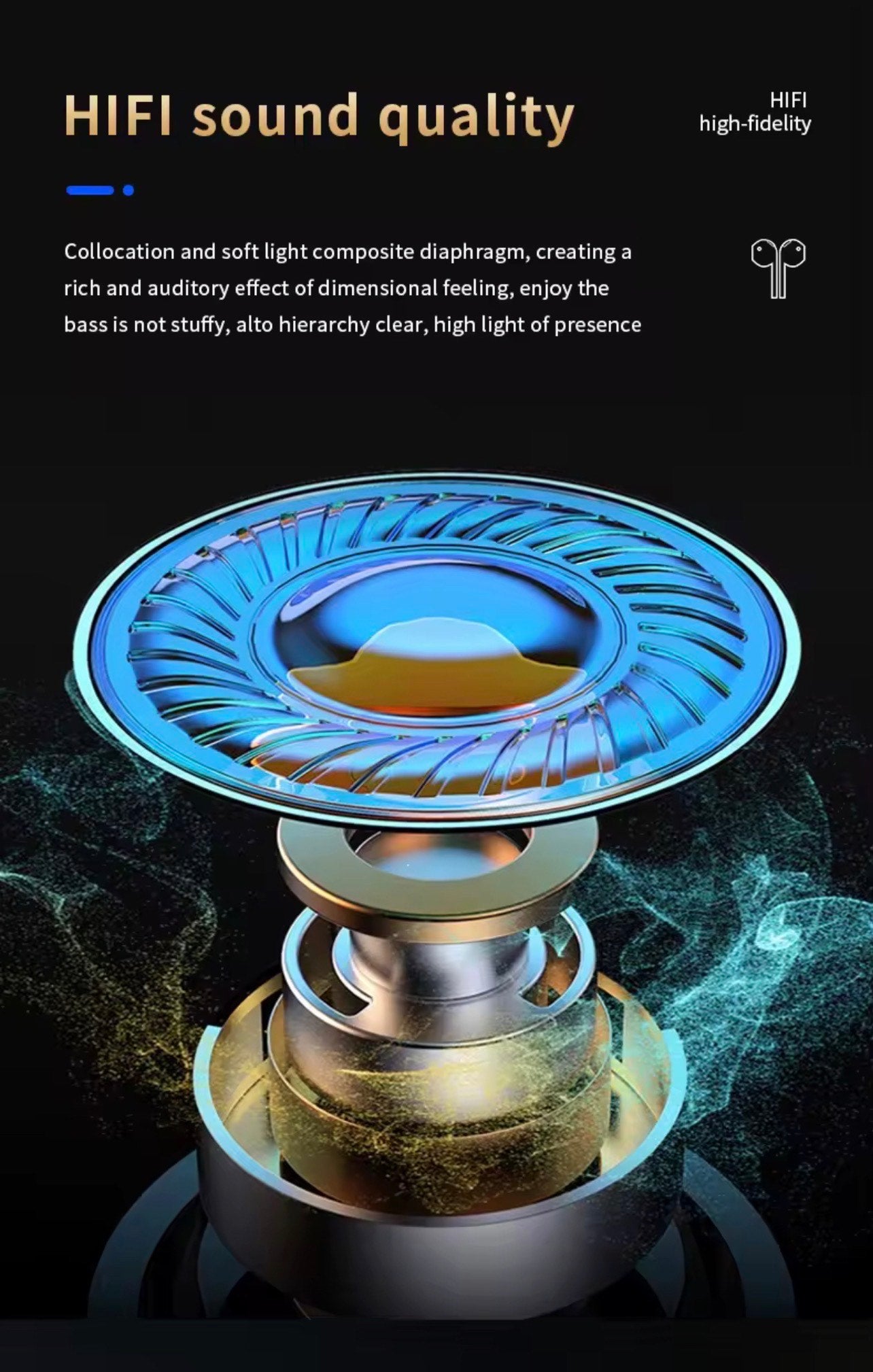 BQ20 HI-FI STERO IPX-6 WATERPROOF EARBUDS (LED Display for Latency Sports & Gaming)