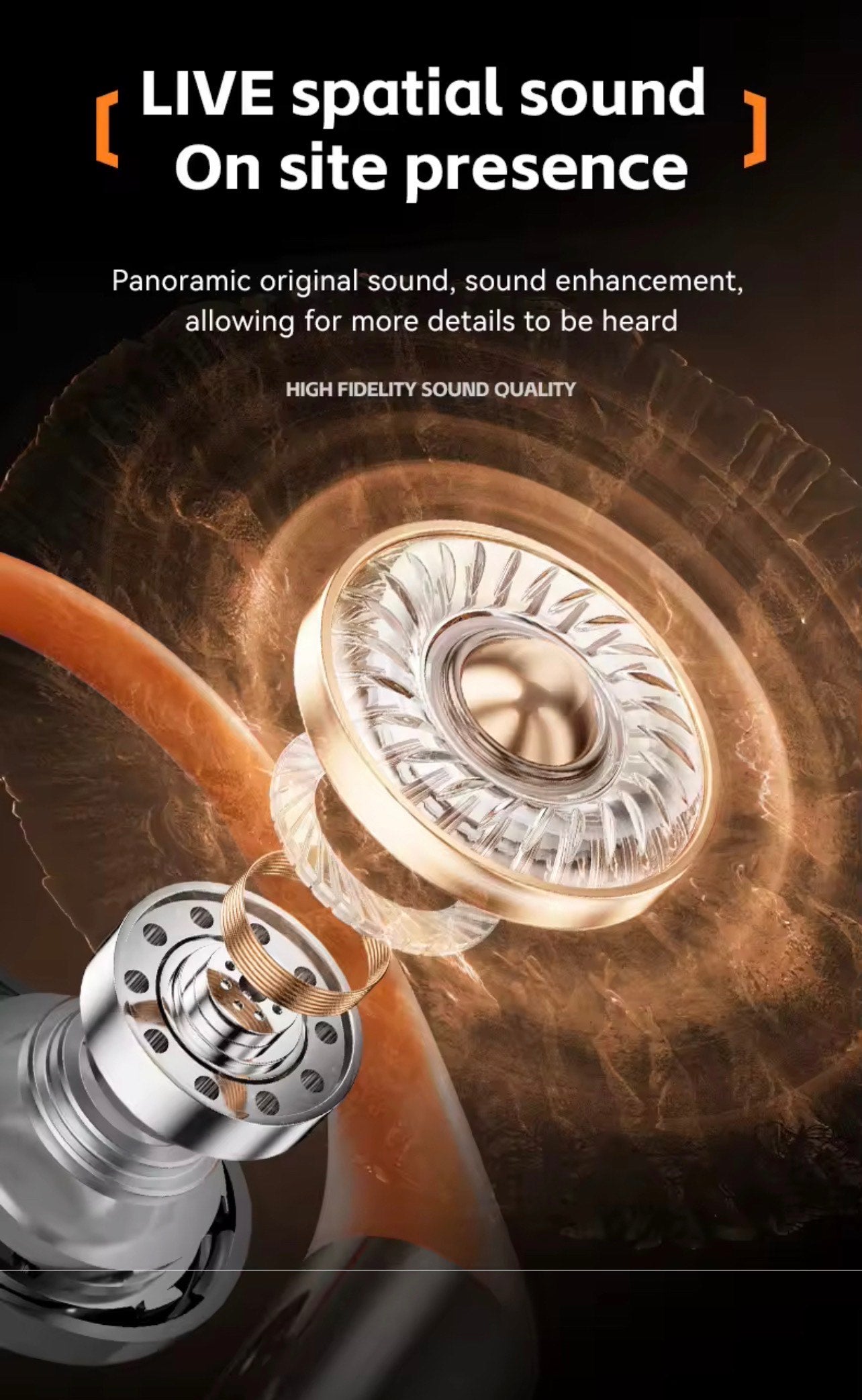 M113 OPEN EAR HEADPHONES WITH LED, DIGITAL BATTERY DISPLAY & ROTATABLE BT5.4 WIRELESS EARPHONES