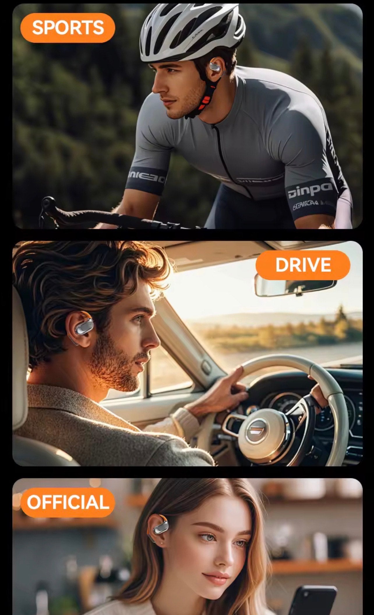 M113 OPEN EAR HEADPHONES WITH LED, DIGITAL BATTERY DISPLAY & ROTATABLE BT5.4 WIRELESS EARPHONES