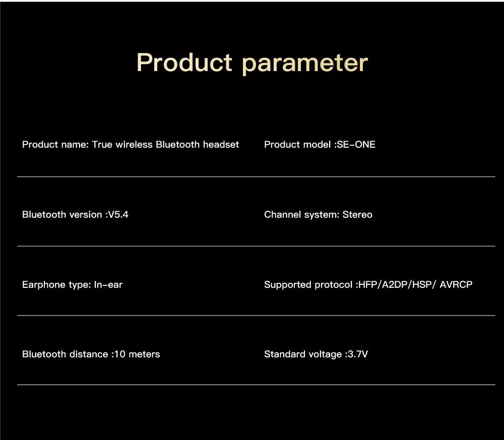 SE ONE BT EARBUDS (TOUCH CONTROL, DISPLAY SCREEN, WIRELESS STEREO & CHARGING CASE)