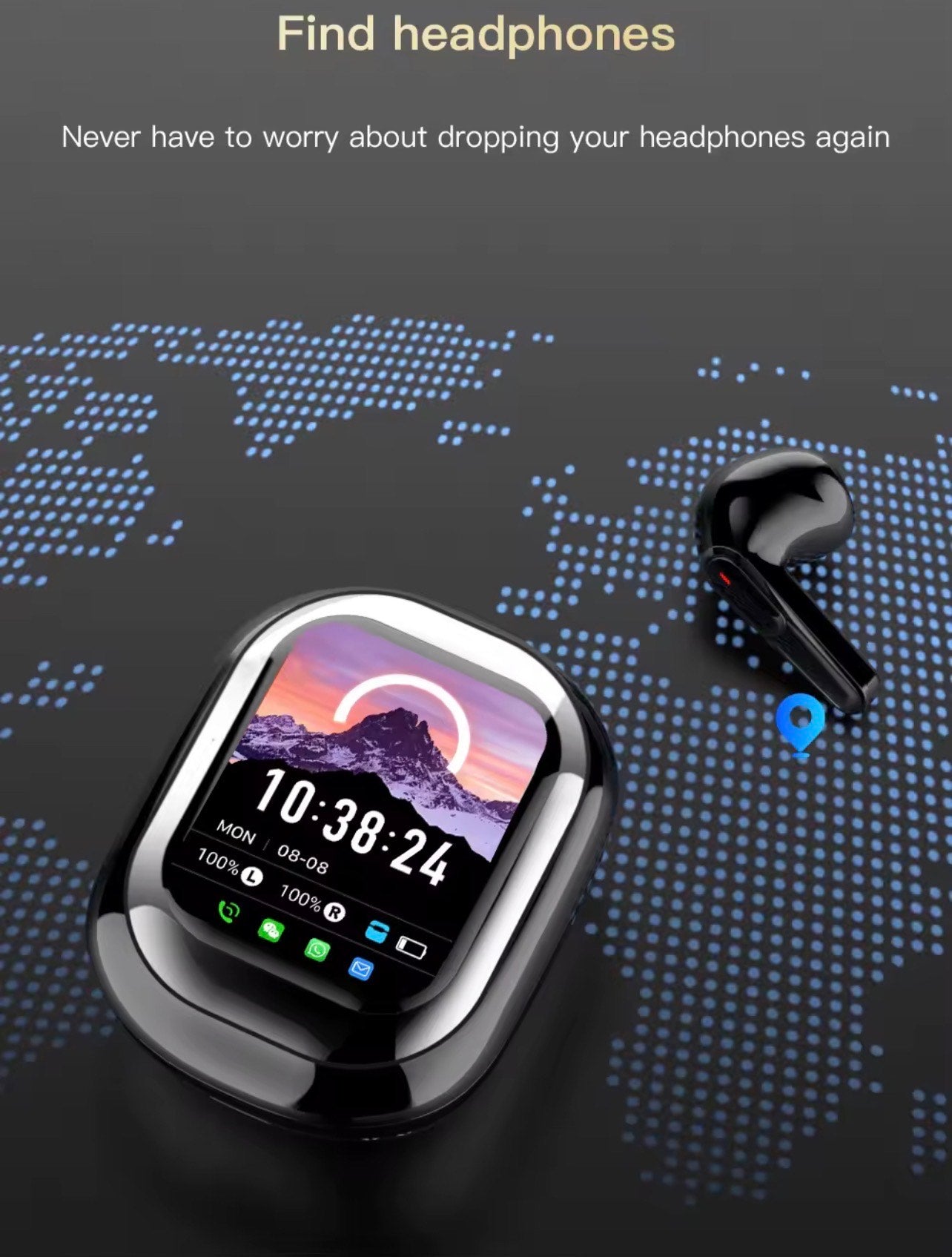 SE ONE BT EARBUDS (TOUCH CONTROL, DISPLAY SCREEN, WIRELESS STEREO & CHARGING CASE)