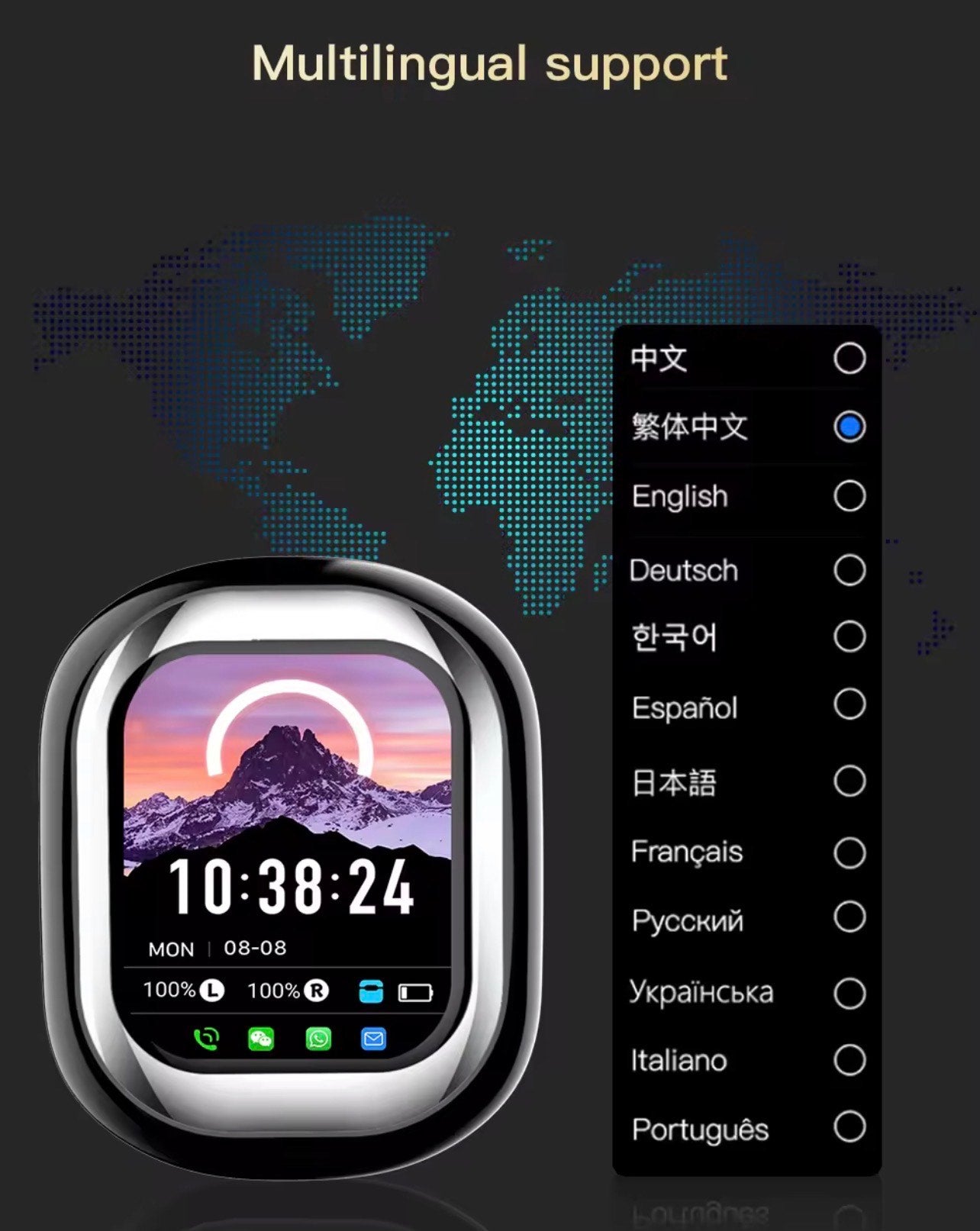 SE ONE BT EARBUDS (TOUCH CONTROL, DISPLAY SCREEN, WIRELESS STEREO & CHARGING CASE)