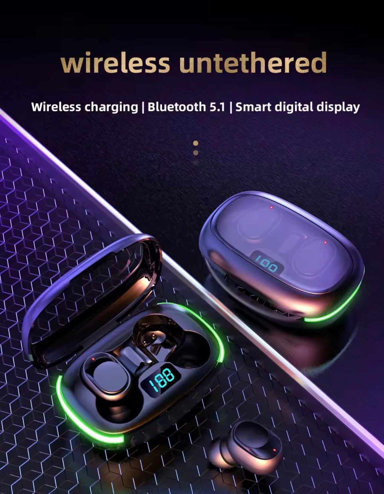 Y90 IN EAR WIRELESS HEAD SET (CHARGING CASE, LED DISPLAY, TWS)