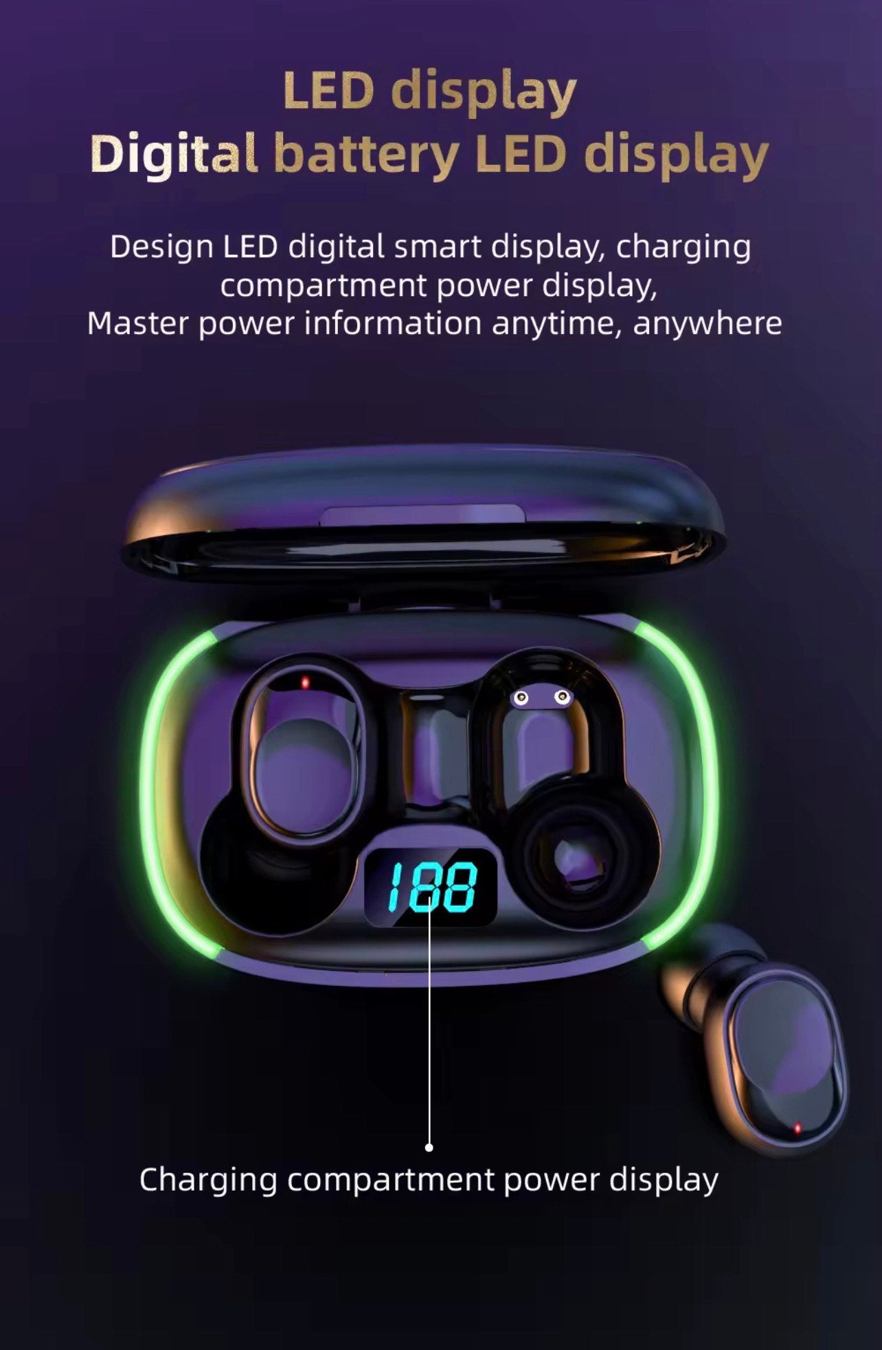 Y90 IN EAR WIRELESS HEAD SET (CHARGING CASE, LED DISPLAY, TWS)