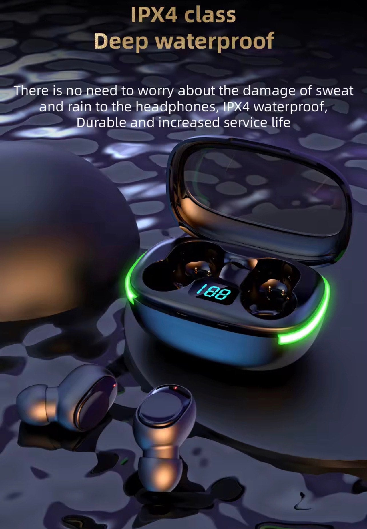 Y90 IN EAR WIRELESS HEAD SET (CHARGING CASE, LED DISPLAY, TWS)