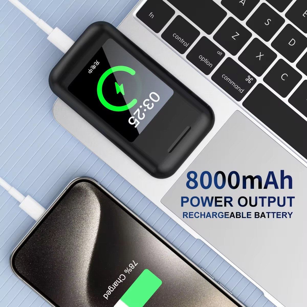 ALL NEW A98 3IN1 TOUCH & WIDE SCREEN EARBUDS (POWER BANK 5000 mAh BATTERY))