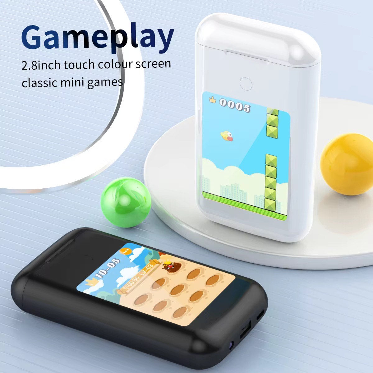 ALL NEW A98 3IN1 TOUCH & WIDE SCREEN EARBUDS (POWER BANK 5000 mAh BATTERY))