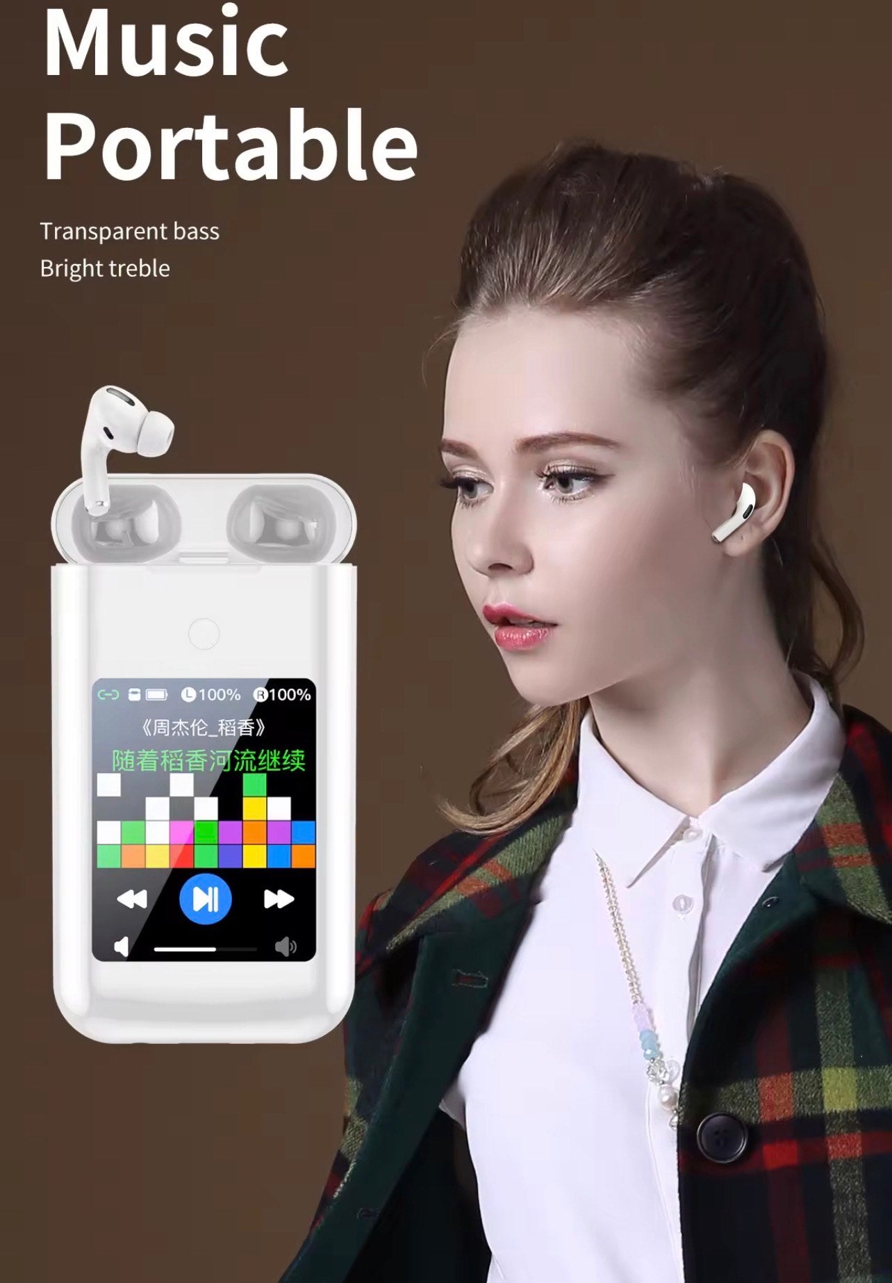 ALL NEW A98 3IN1 TOUCH & WIDE SCREEN EARBUDS (POWER BANK 5000 mAh BATTERY))