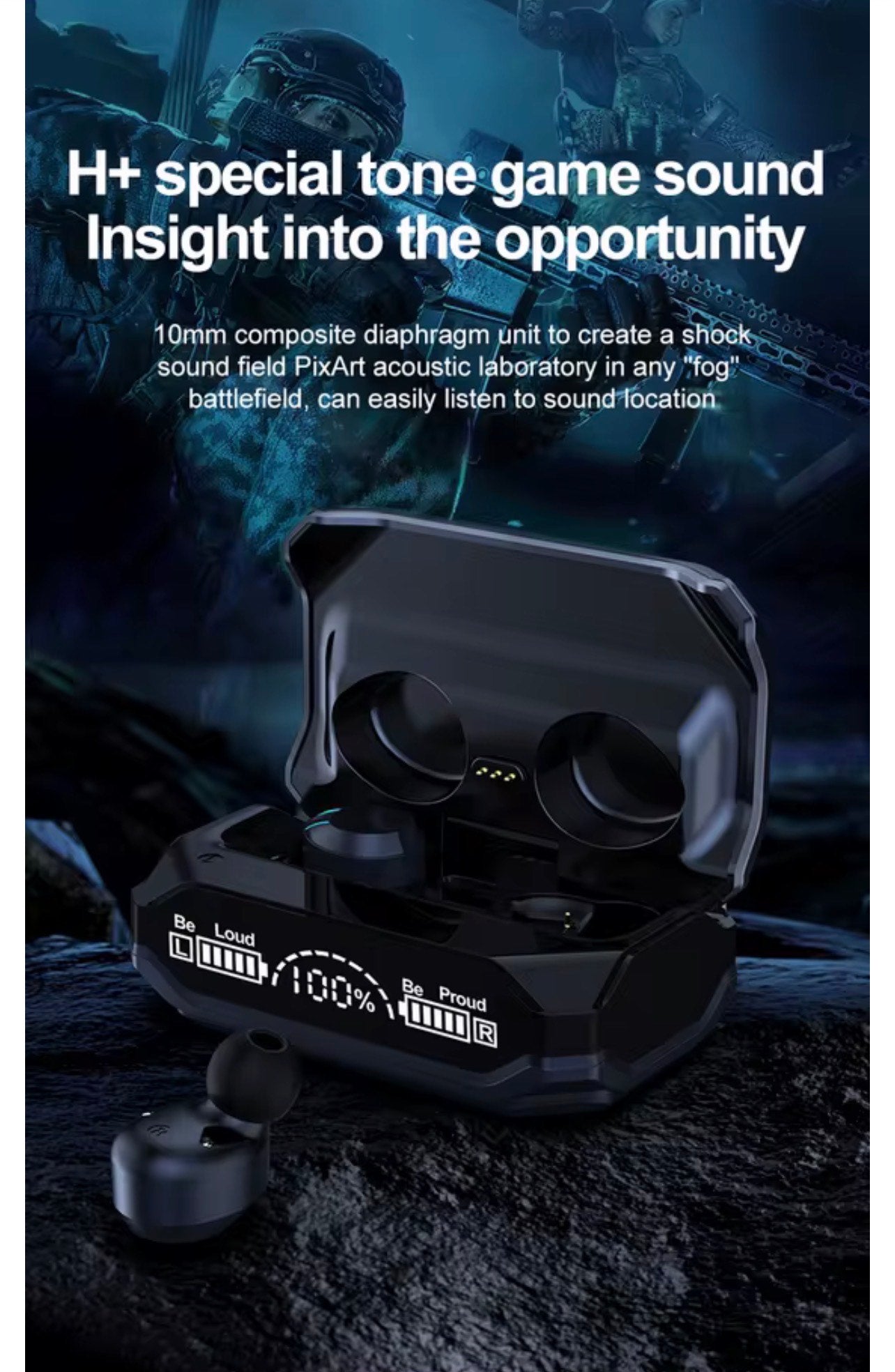 M41 IN EAR BT GAMING EARBUDS (TWS, ANC, HiFi & CHARGING CASE)