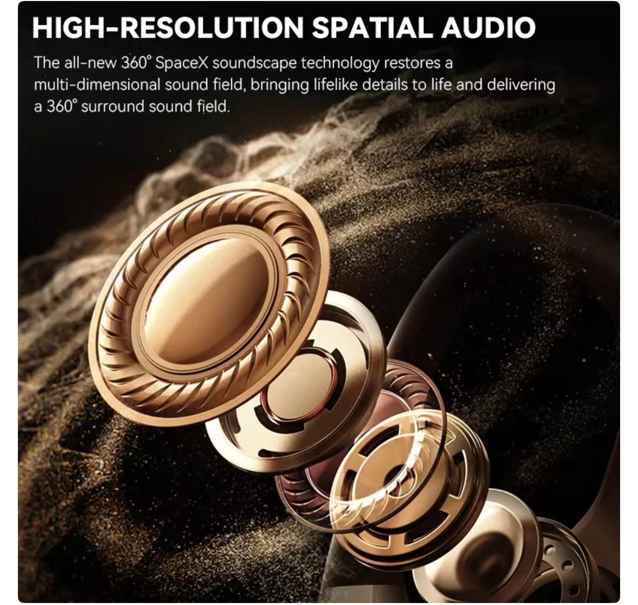 H66 EAR CLIP WIRELESS BT EARBUDS (360 DEGREES AIR CONDUCTION STEREO, CHARGING CASE, ANC, ENC)