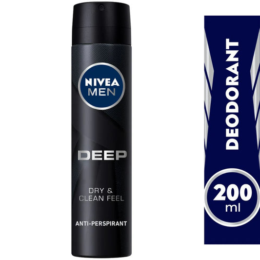 NIVEA MEN DEEP DRY & CLEAN DEODORANT SPRAY - 200ML