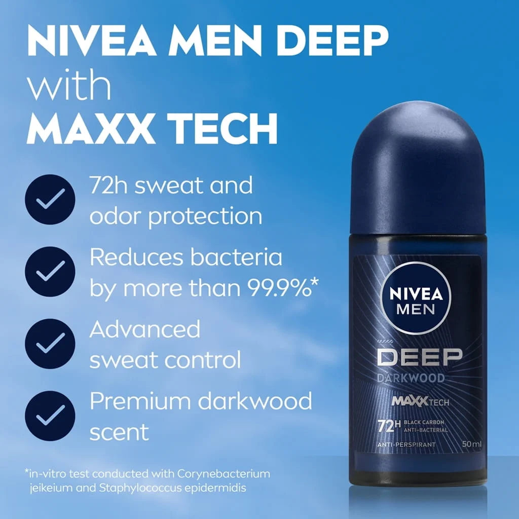 NIVEA MEN DEEP DARKWOOD MAXXTECH ROLL-ON (50ML)
