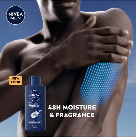 Nivea Men Deep body lotion provides 48H moisture & fragrance to skin.