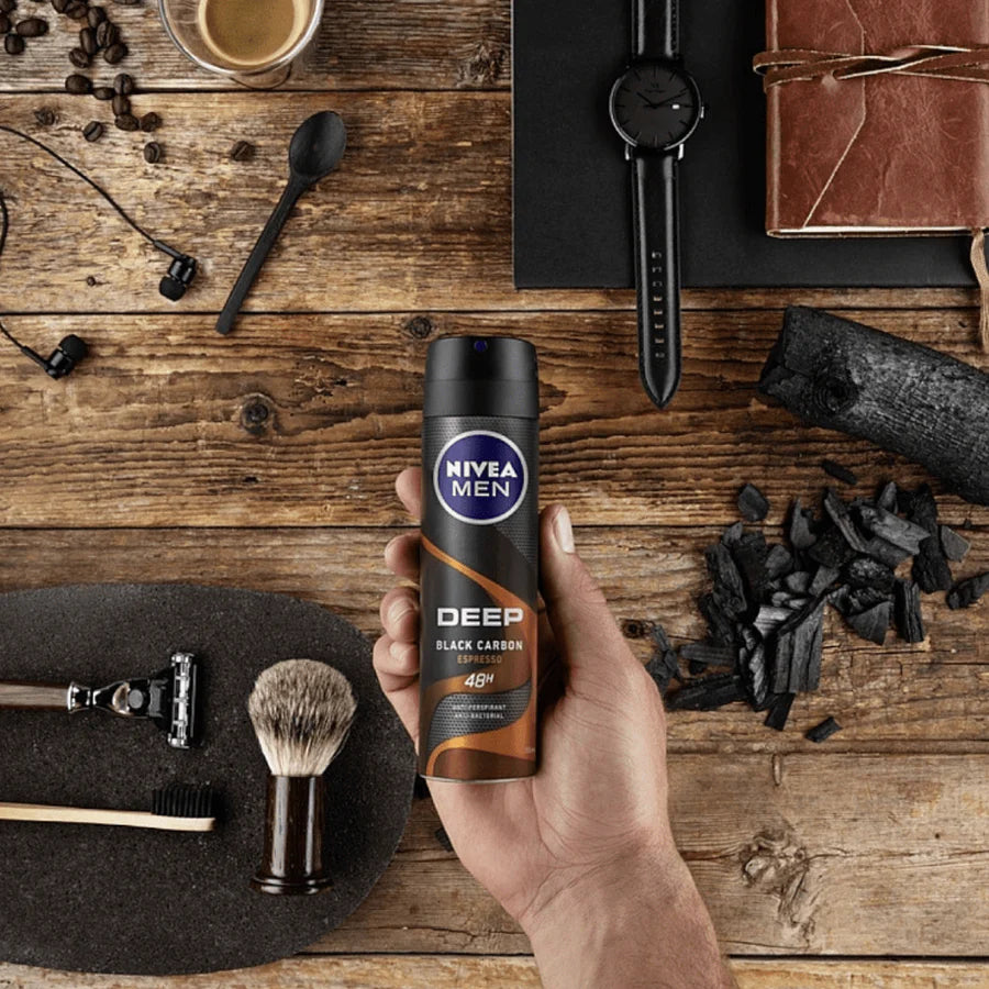 NIVEA MEN DEEP BLACK CARBON ESPRESSO DEODORANT SPRAY - 200ML