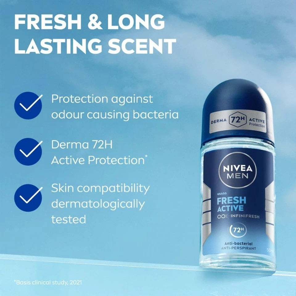 NIVEA MEN FRESH ACTIVE ROLL-ON - 50ML