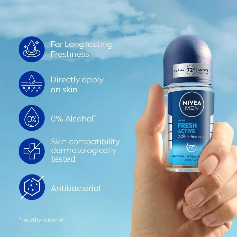 NIVEA MEN FRESH ACTIVE ROLL-ON - 50ML