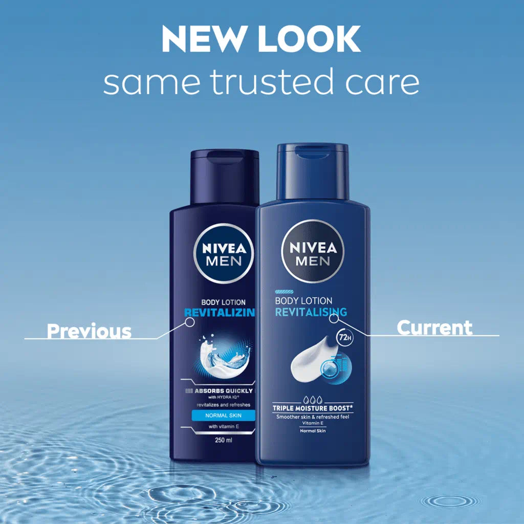 Nivea Men Revitalising body lotion New Look, Same Trusted Care.