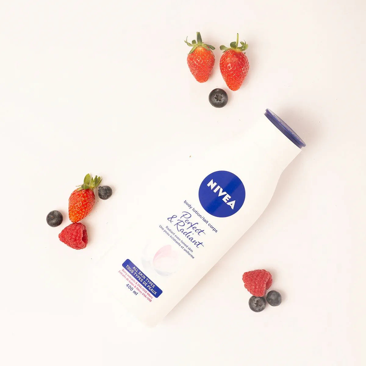 Nivea Perfect & Radiant Body Lotion is enriched with berry extract