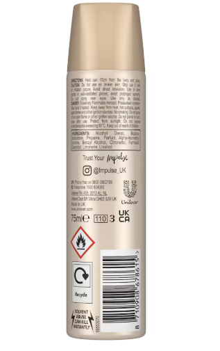 IMPULSE INSTANT CRUSH BODY SPRAY - 75ML