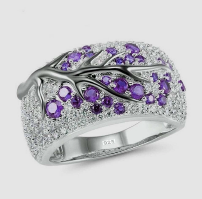 ROMANTIC PLUM BRANCH RING FOR WOMEN