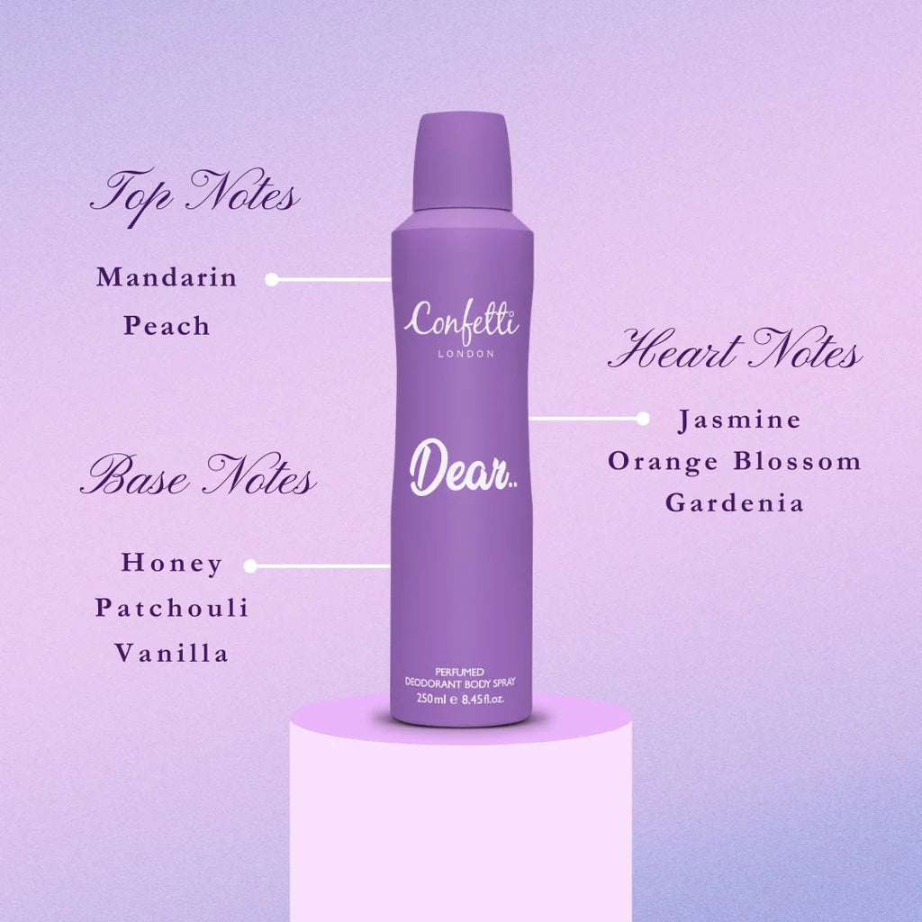 CONFETTI LONDON DEAR DEODORANT BODY SPRAY - 250ML