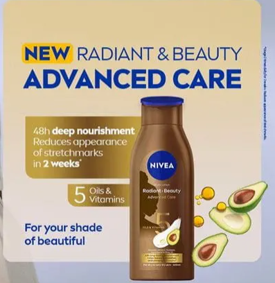 NIVEA RADIANT & BEAUTY ADVANCED CARE BODY LOTION - 400ML