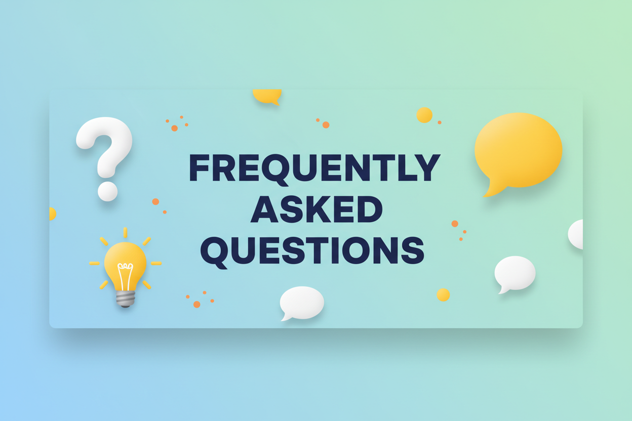 FAQs Banner - Clean Blue Green
