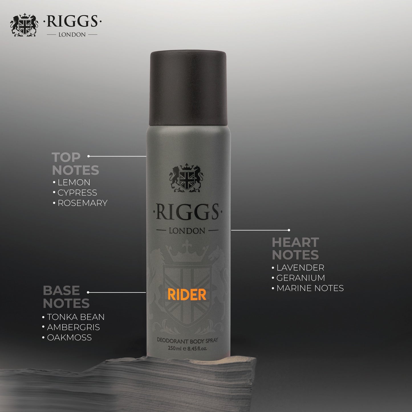 RIGGS RIDER PERFUMED DEODORANT BODY SPRAY - 250ML